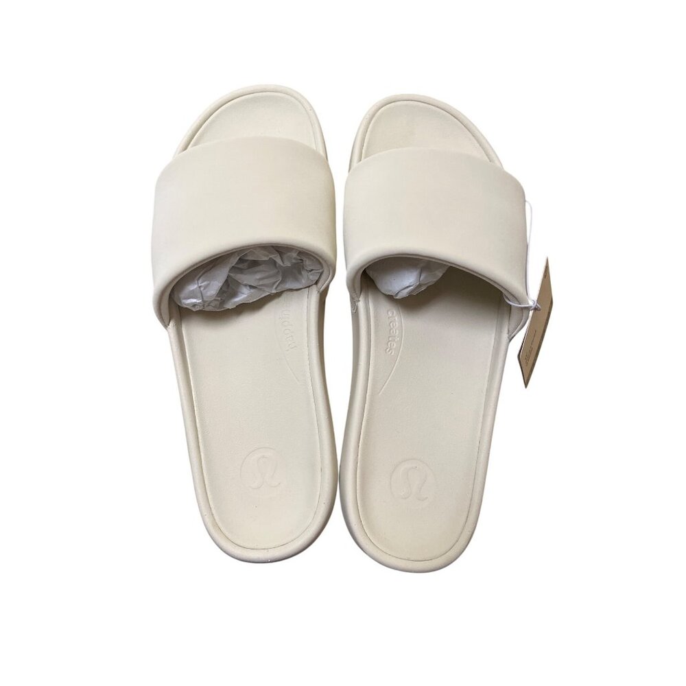 Lululemon Restfeel Slides Light Ivory Size 11 Lightweight Comfort Slip-On